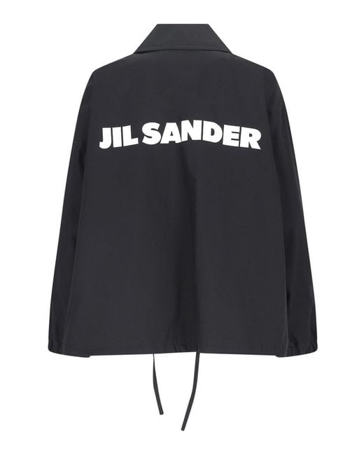 Jil Sander Black Logo Single-Breasted Jacket