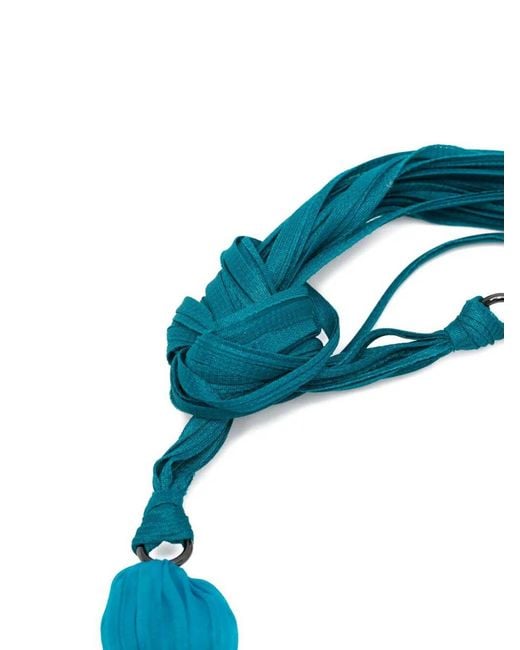 Pleats Please Issey Miyake Blue Shibori Necklace