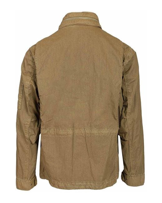 C P Company Green 50 Threads Wax Field Jacket for men