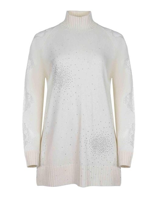 GIUSEPPE DI MORABITO White Dress Made Of A Wool And Cashmere Blend