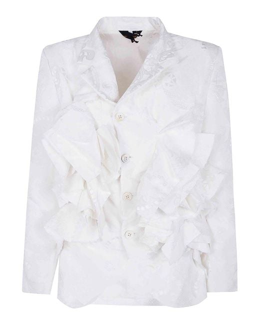 Comme des Garçons White Embroidered Jacket