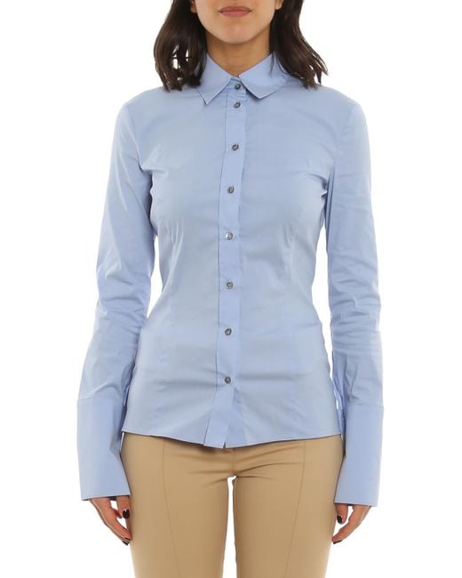 Patrizia Pepe Blue Poplin Shirt