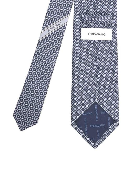 Ferragamo Blue Silk Tie for men