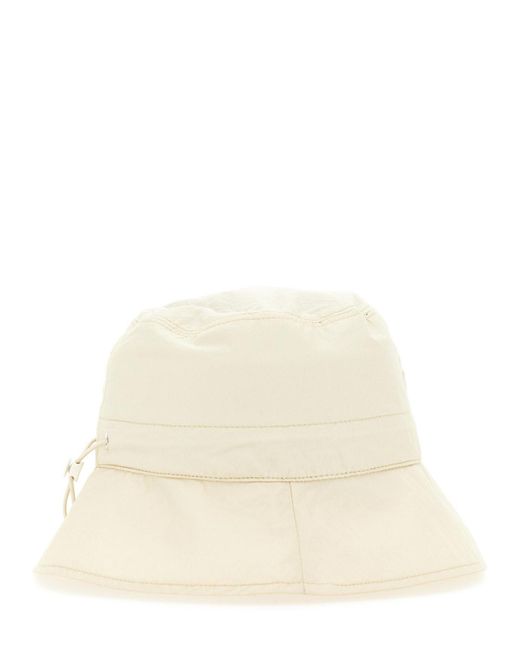 Moncler White Bucket Hat With Logo