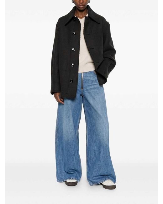 AMI Black Wool Shirt Jacket