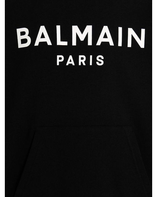Balmain Black Paris Logo Hoodie for men
