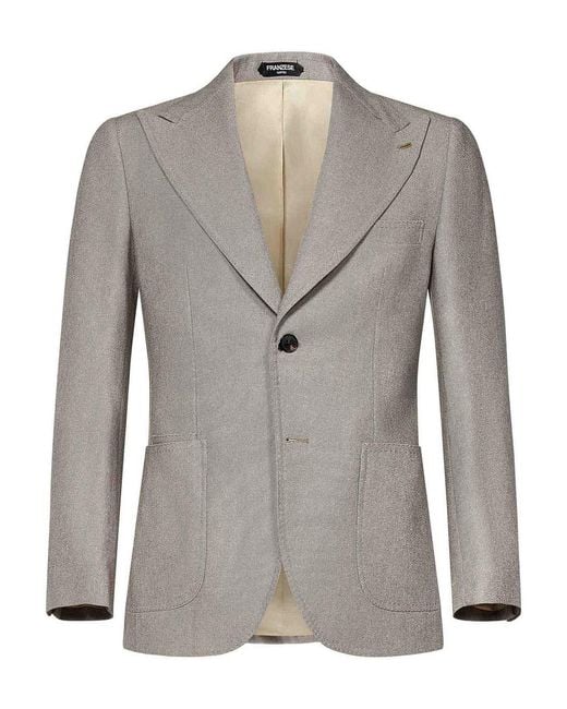 Franzese Collection Gray Merino Wool Blazer for men