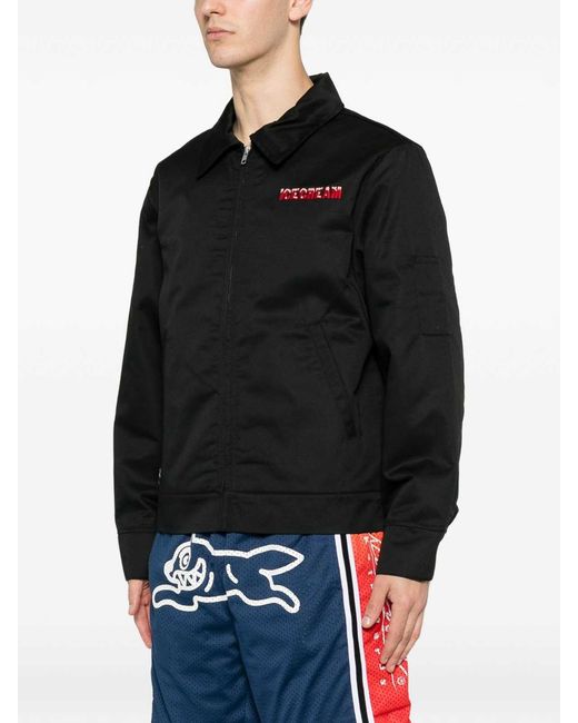 ICECREAM Black Logo Zipped Blouson Jacket for men