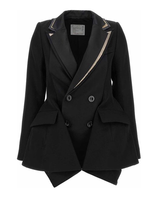 Sacai Black Multilayer Blazer
