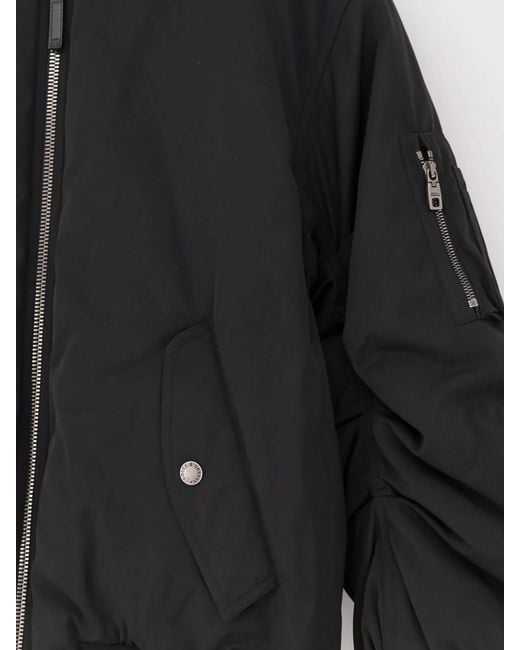 Dolce & Gabbana Black Nylon Jacket With Wrinkled Effect