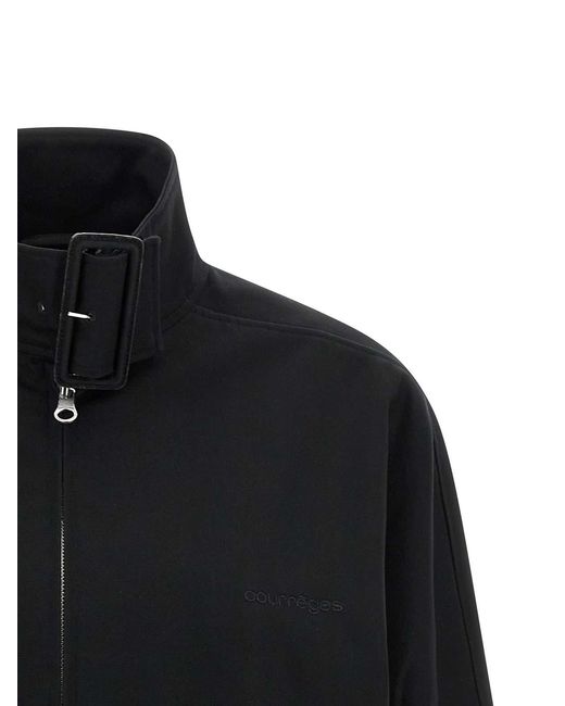 Courreges Black 'Buckle Zipped Bomber' Jacket