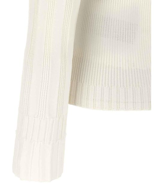 Balmain White 3 Buttons Sweater