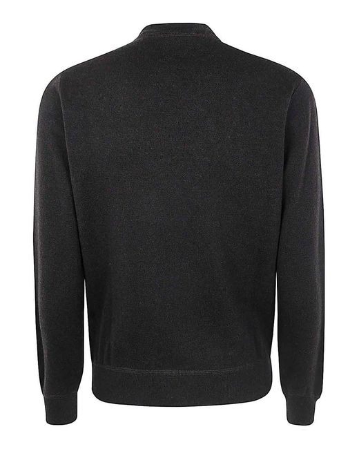 FILIPPO DE LAURENTIIS Black Cashmere Wool Round Neck Sweatshirt for men