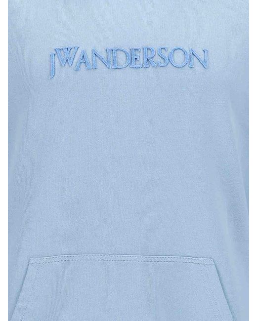 J.W. Anderson Blue Tone-On-Tone Embroidered Cotton Hoodie for men