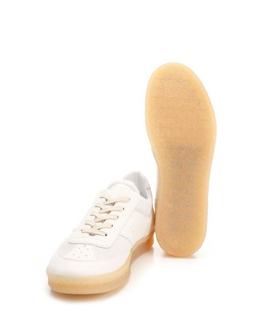 MM6 by Maison Martin Margiela White Low-Top Leather Sneakers for men