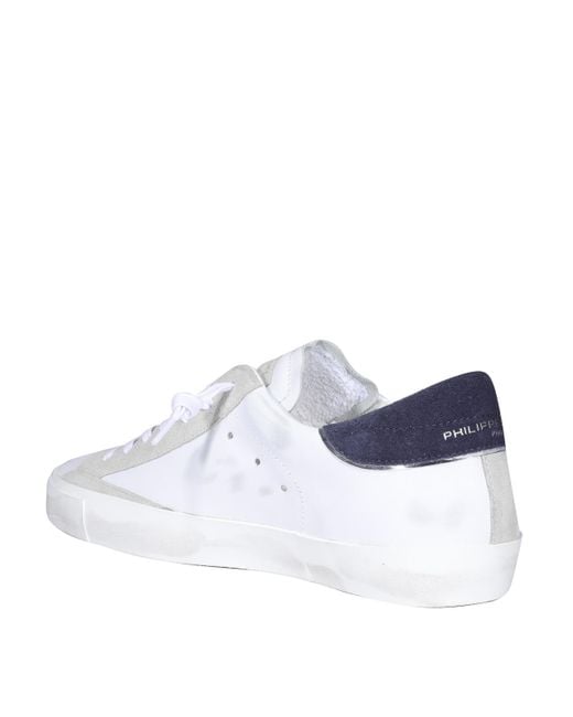 Philippe Model White Branded Leather Sneakers for men