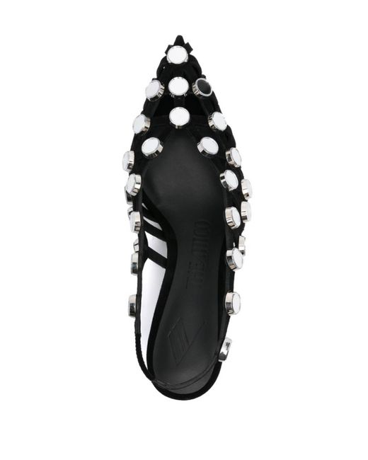 The Attico Black Suede Slingback With Inserts