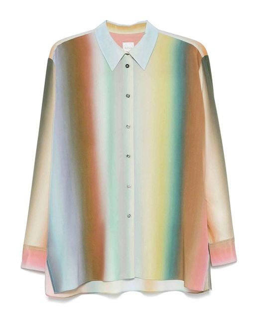 Paul Smith Green Gradient-Print Shirt