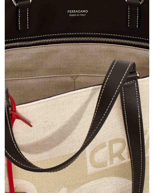 Ferragamo Natural Tote Bag L Shopping Bag