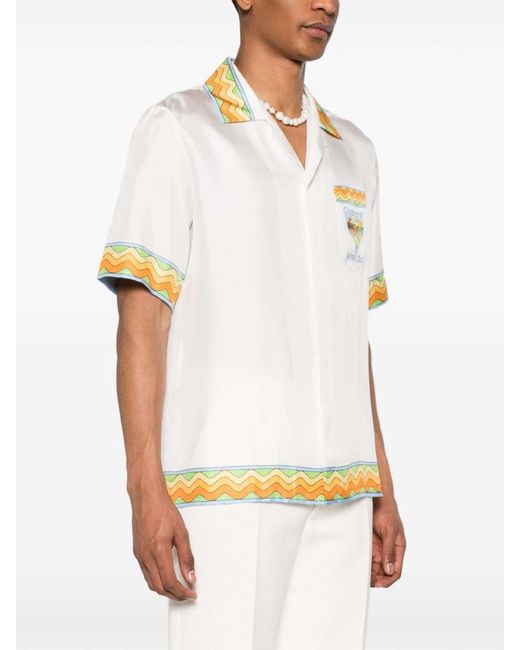 Casablancabrand White Afro Cubism Club Shirt for men