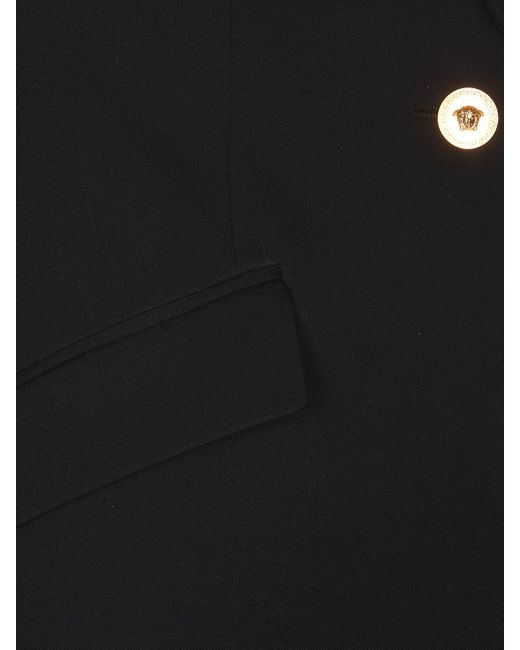 Versace Black Single Breasted Jacket With Reverse Detail