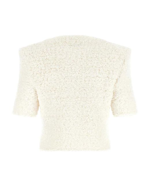 Balmain Natural Cardigan Tweed Plumetis