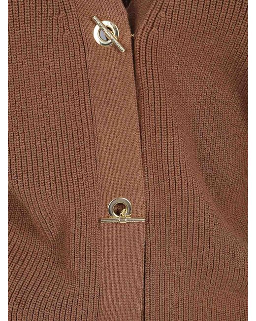 Elisabetta Franchi Brown Tricot Cardigan