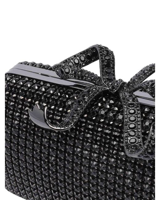 Self-Portrait Black Crystal Box Clutch