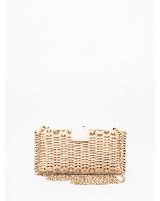 Rodo Natural Wicker Clutch