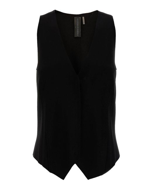 Norma Kamali Black Stretch Fabric Vest
