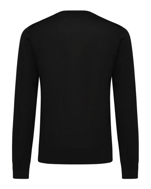 Dolce & Gabbana Black Silk Pullover for men