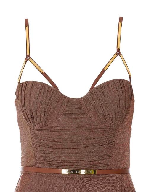 Elisabetta Franchi Brown Cuoio Dress