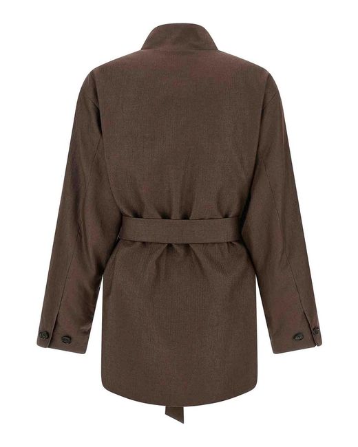 Kiton Brown Linen Blend Blazer