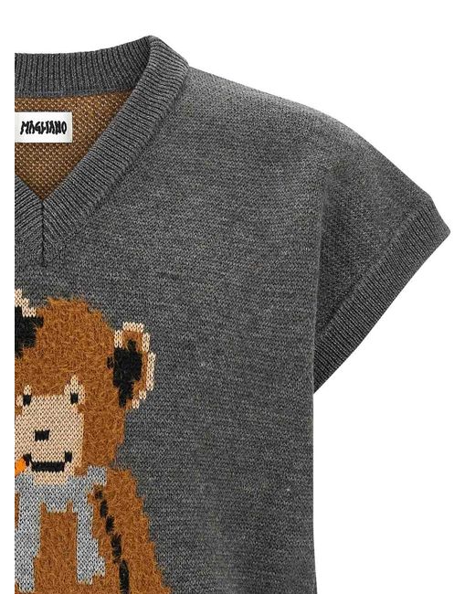Magliano Gray Teddy Bear Vest for men