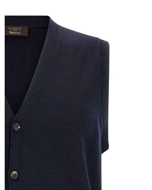 Zanone Blue Flexwool Vest for men