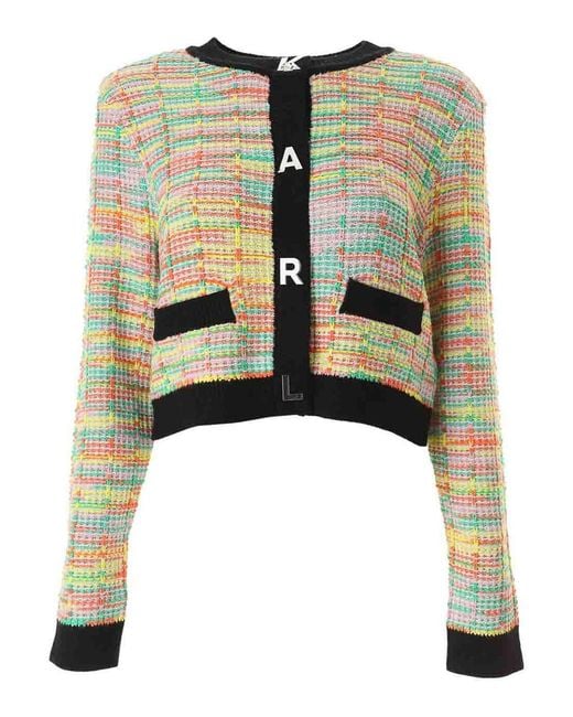 Karl Lagerfeld Multicolor Boucle Knit Cardigan