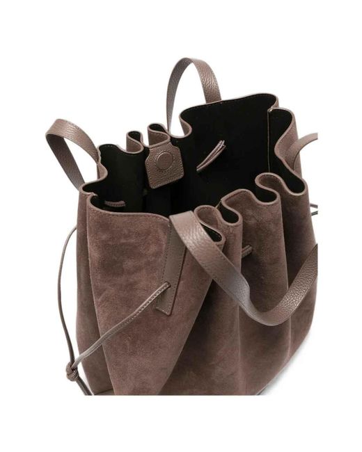 Yuzefi Brown Scallop Tote