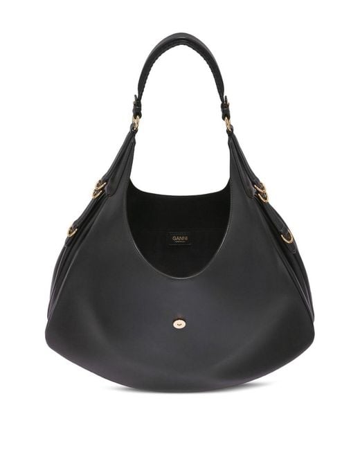 Ganni Black Kat Large Shoulder Bag