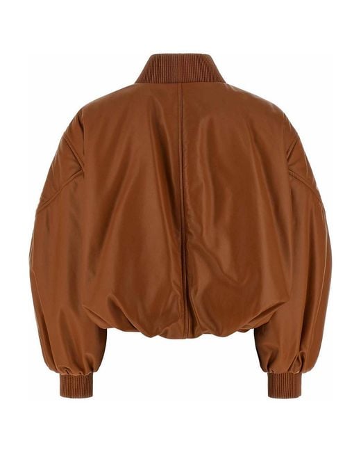Givenchy Brown Cropped Bomber Jacket
