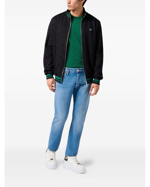 Philipp Plein Black Zip-Up Sweatshirt for men