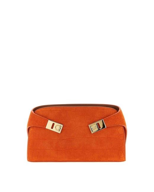 Ferragamo Orange Hug Mini Crossbody Bag