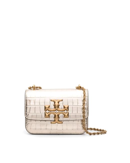 Tory Burch White Eleanor Small Leather Shoulder Bag