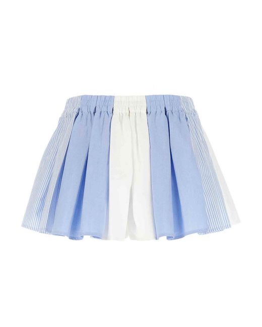 Alexander Wang Blue 'Pleated Boxer' Shorts