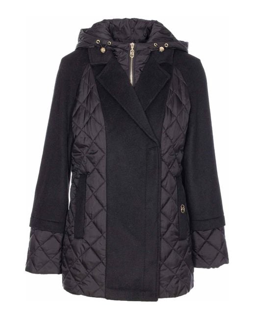 Liu Jo Blue Down Jacket Frontal Zip Closure