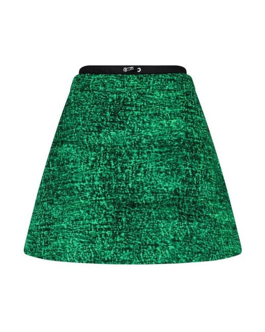 Moncler Green Printed Mini Skirt
