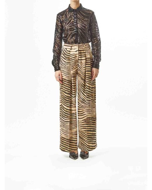 Just Cavalli White Pantalone Completo Cady Animalier