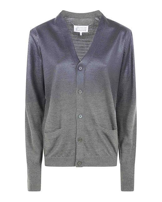 Maison Margiela Gray V Neck Cardigan