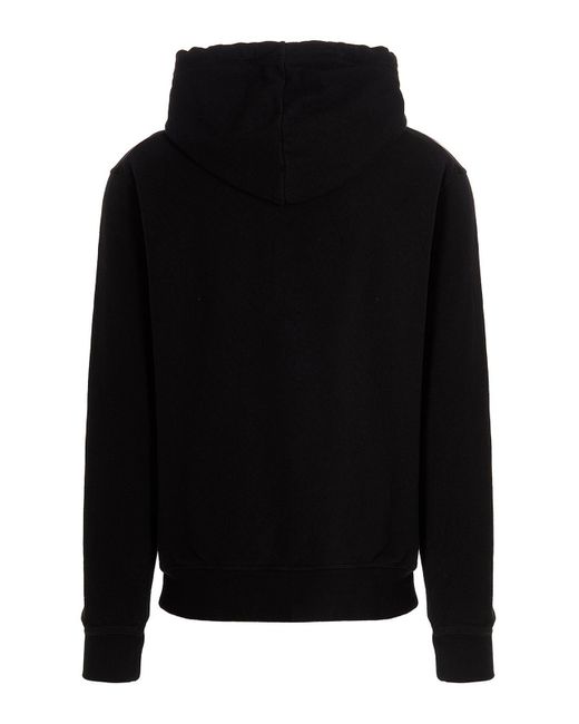 DSquared² Black Globetrotter Logo Printed Drawstring Hoodie for men