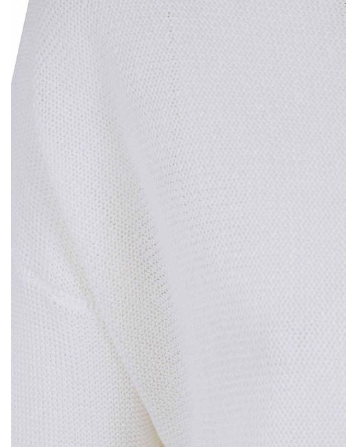Base London White Round Neck Sweater