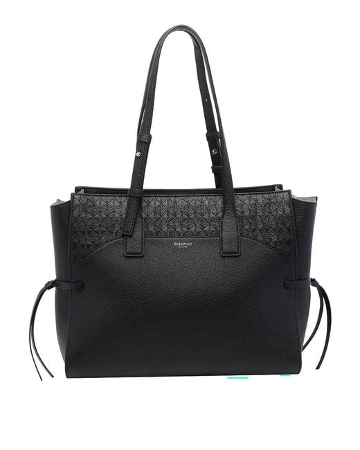 Serapian Black Medium Maro Shoulder Bag
